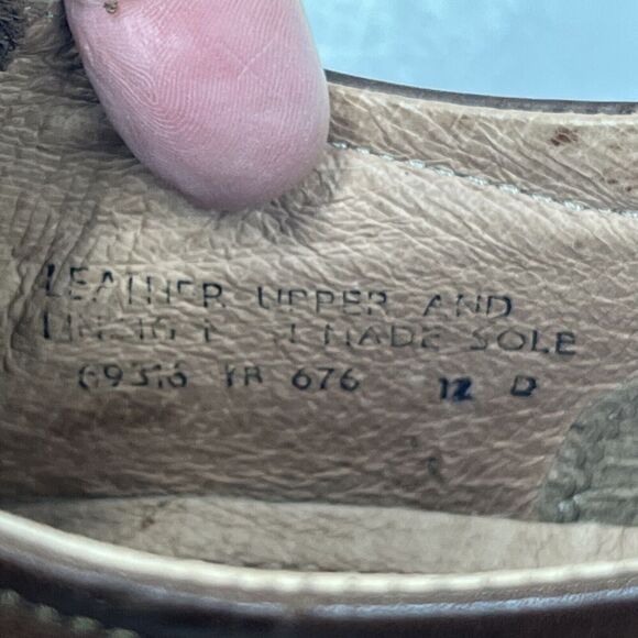 Structure Shoe Brown Leather Vera Gomma Men's 12D Dress Shoe Made In Italy - Picture 4 of 14